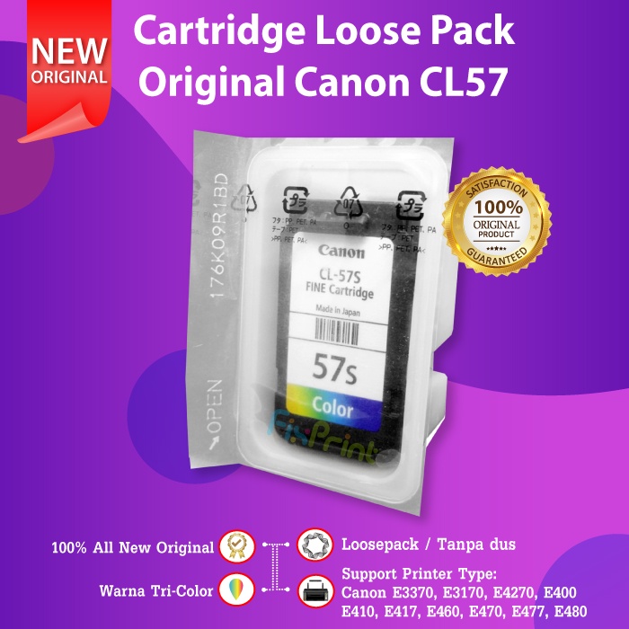 FixPrint Cartridge Tinta Canon CL57s CL 57s 57 Small Color E400 E410 E460 E470