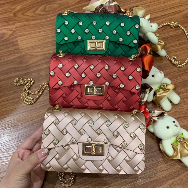 Tas Jelly Matte Anyam Diamond