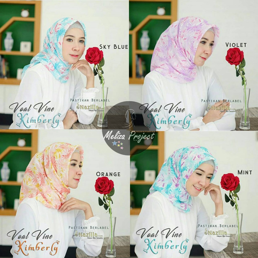 Hijab segi empat Blossom ori nazilla kimberly