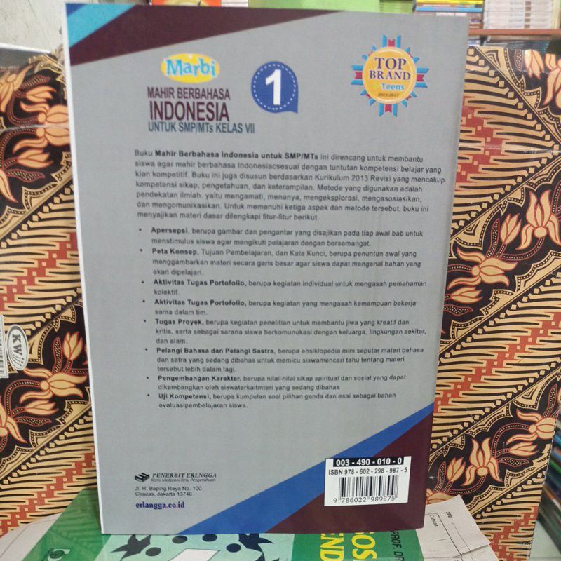 buku bahasa Indonesia kelas 7 SMP Erlangga-1