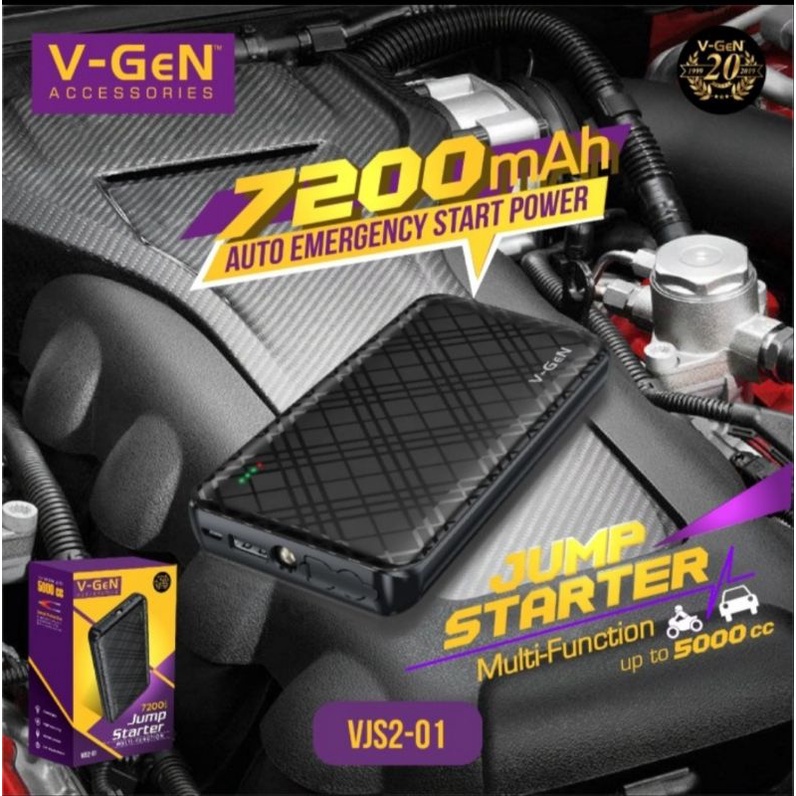 Vgen Jumper Bank ORIGINAL - VGen Powerbank Jumper 7200 mAh - Car Jumper Starter