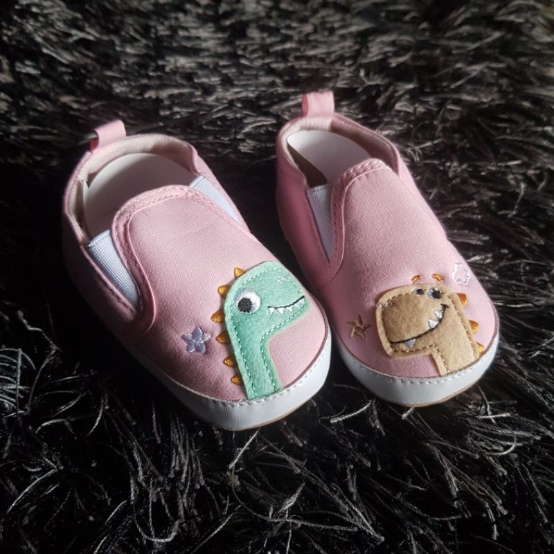 Sepatu PreWalker Baby Girls Impor Pink Dino