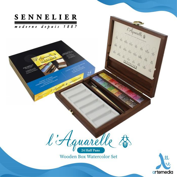 

Farelp | Cat Air Sennelier L Aquarelle 24 Half Pan Wooden Box Set Watercolor Kekinian Terlaris