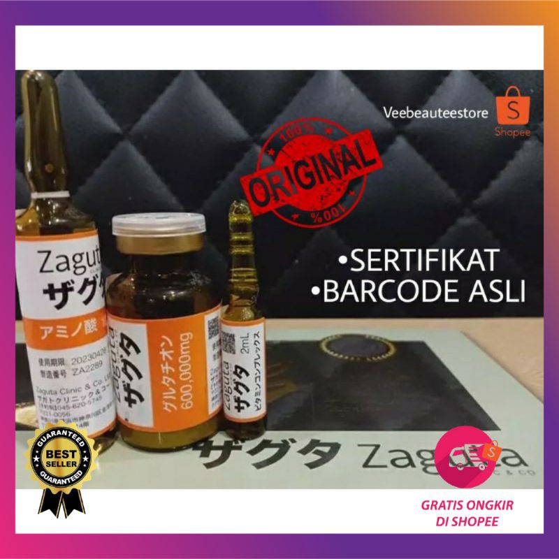 ZAGUTA JAPAN WHITENING ORIGINAL BERSERTIFIKAT BARCODE ASLI/ZAGUTA INFUS WHITENING