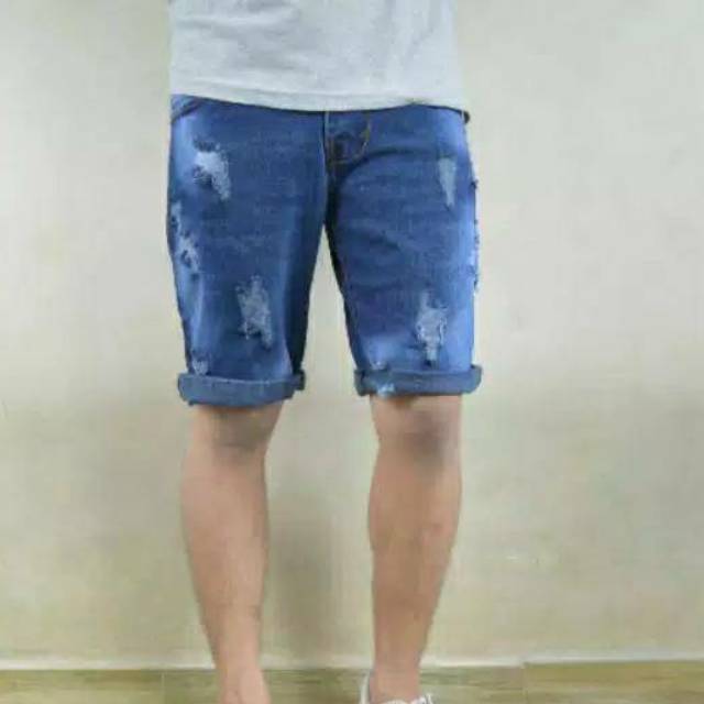 Celana Ripped Jeans Pendek Pria Big Size Cool Casual Size 27-38 NR_Outfit Official COD