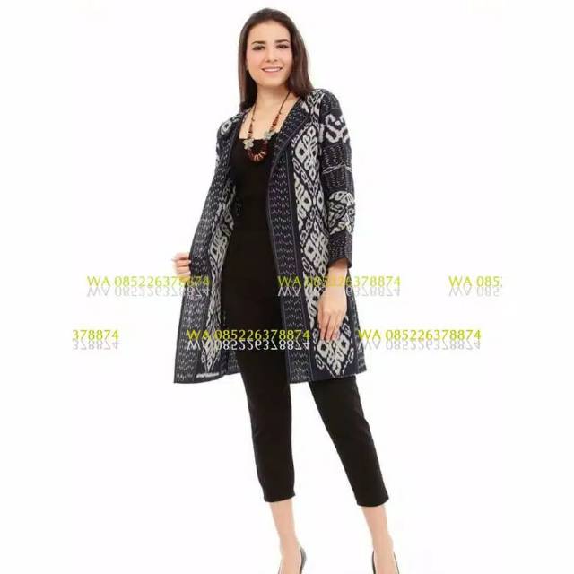 Cardigan tenun toraja hitam