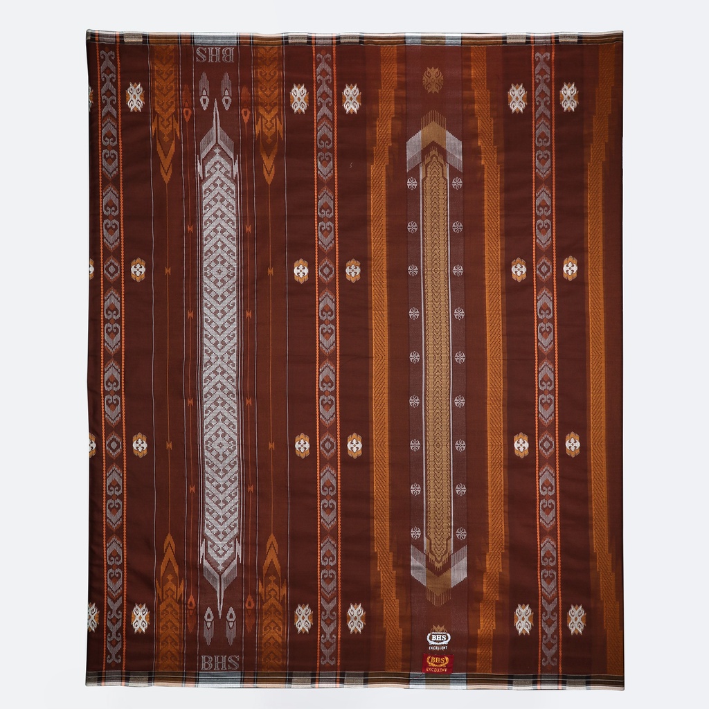 Sarung BHS Excellent Gold Motif JGH Coklat Orange // BHS JGH