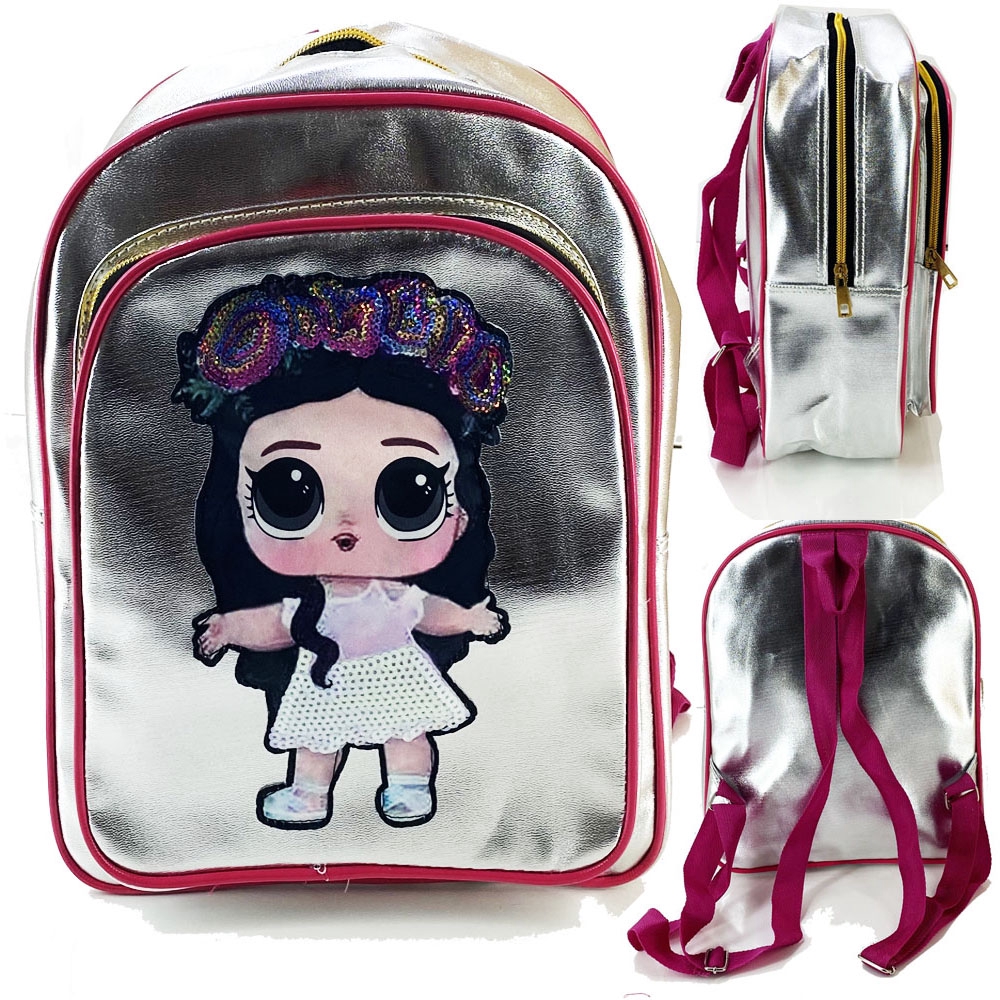 SEQUIN LAMPU Tas Ransel Sequin Lampu Tas Nyala Usap KILAP Kathrine SILVER