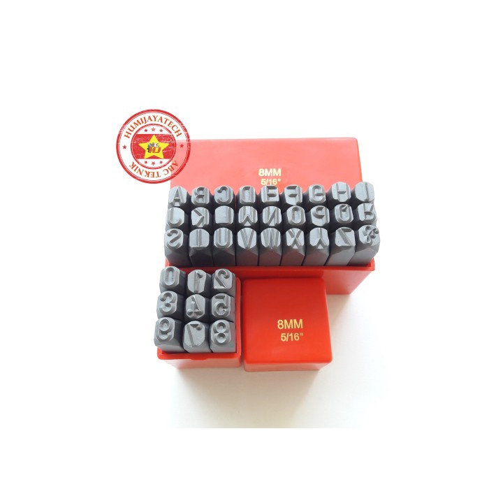 Paket Alat Ketok Huruf dan Angka 8mm Toyoda