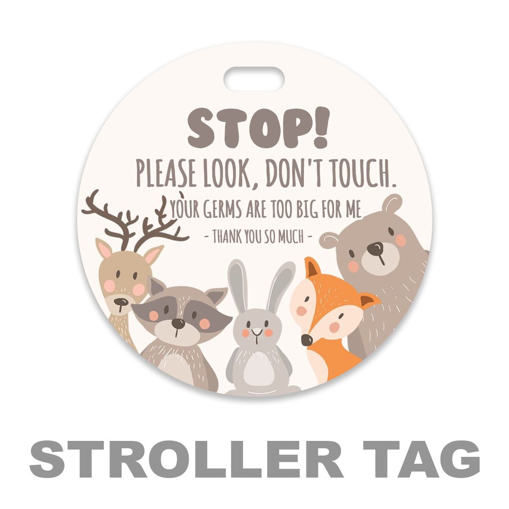 Stroller Tag Gantungan Dont Touch Kereta Bayi lucu bahan akrilik bisa request gambar custom kado