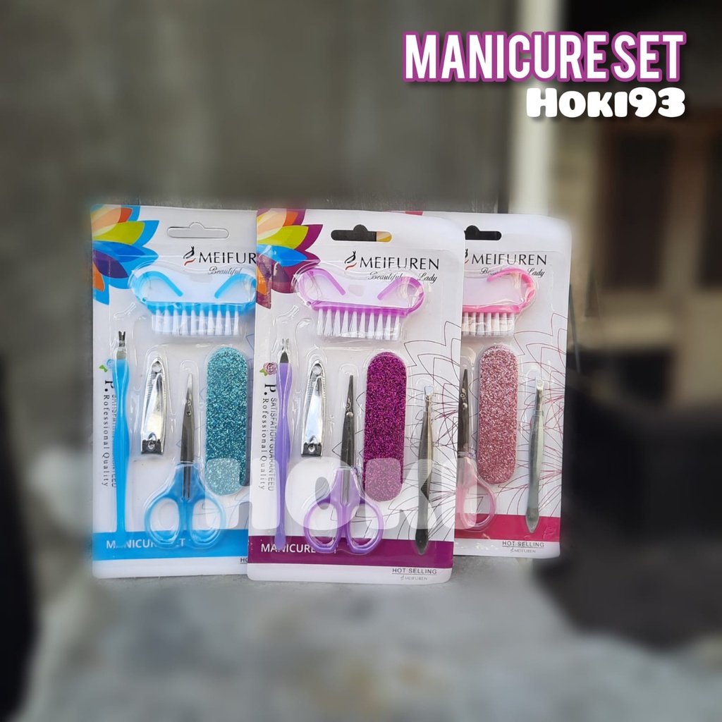 HOKI - MANICURE SET 6in1 alat perawatan kuku manicure pedicure