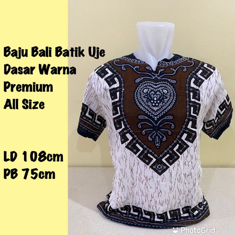 BAJU BATIK UJE BANGKOK DASAR PUTIH PREMIUM XL