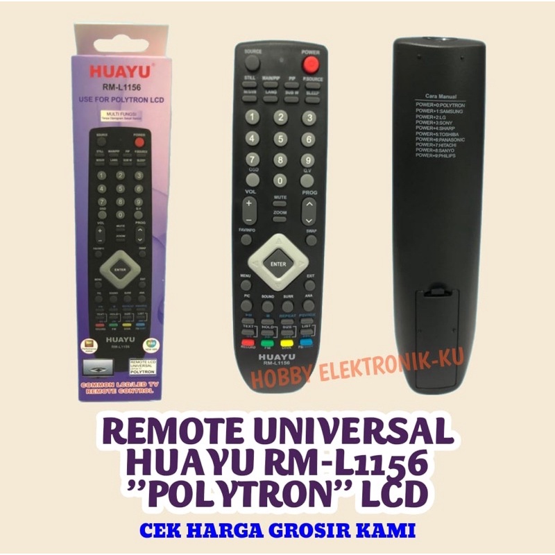 REMOTE UNIVERSAL POLYTRON LCD HUAYU RML1156