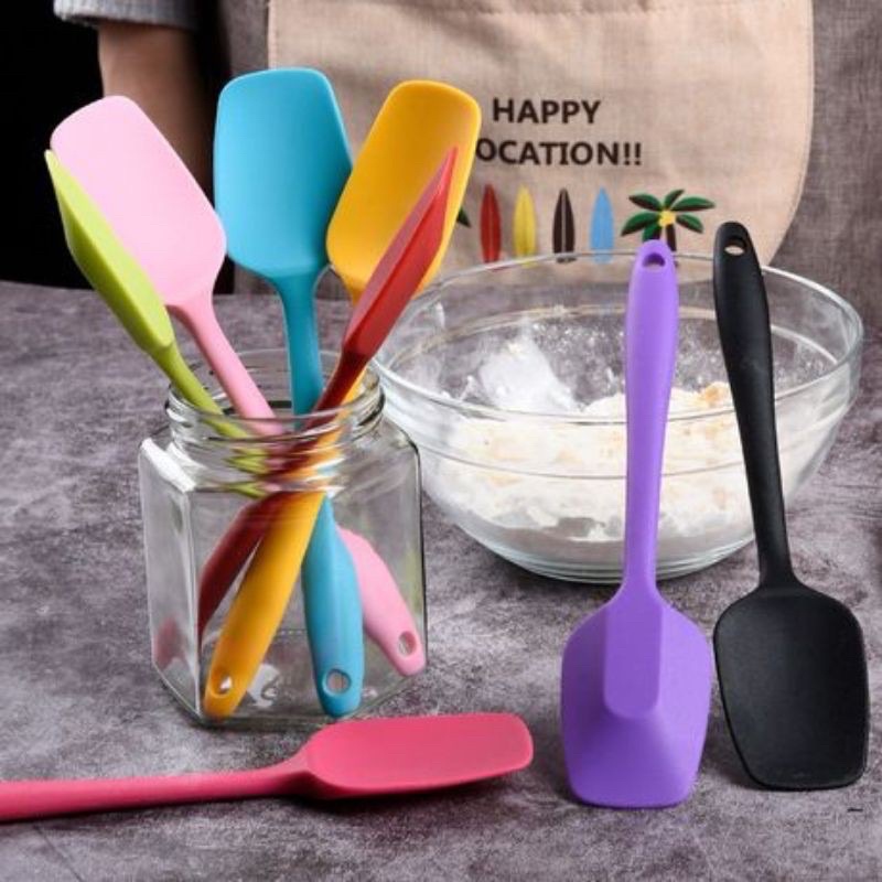 Sendok Pengaduk Adonan Kue Silicone / Spatula Sekop Kue Bahan Silikon / Sekop Kotak [JY]