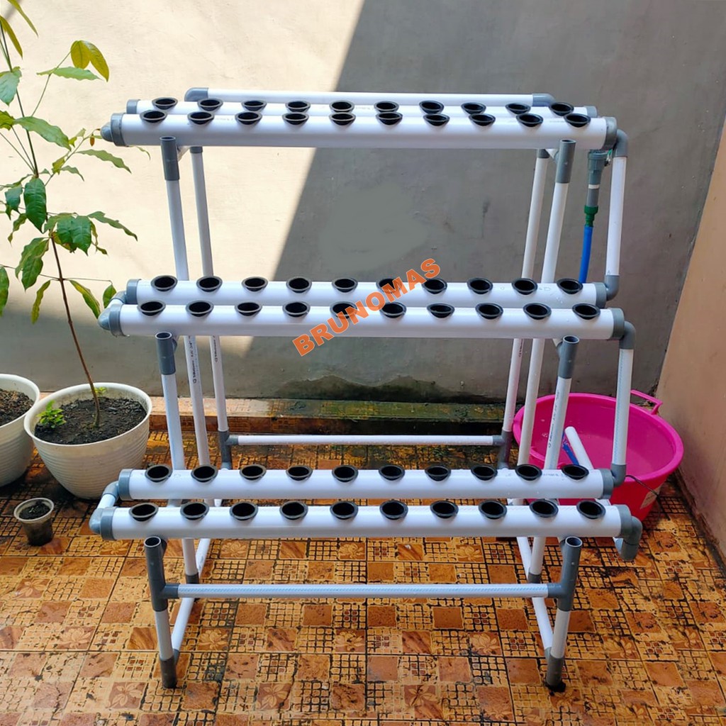 Paket DFT TANGGA 2 inc - Pipa Hidroponik 60 Lubang Tanam