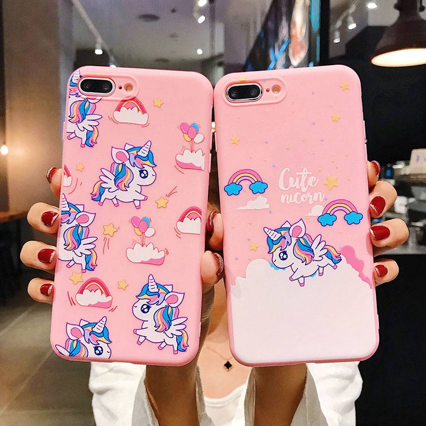 Unicorn Soft Case HP VIVO Y11 Y12 Y15 Y17 Y55 Y55S Y55L Y20 Y20S Y20i V5 V5S V7 Plus + Y71 Y81 Y83 V9 Y91C Y93S Y95 V15 V20 S1 Z1 Pro Pink Casing OPPO A15 A93 Reno 4F Reno4 F