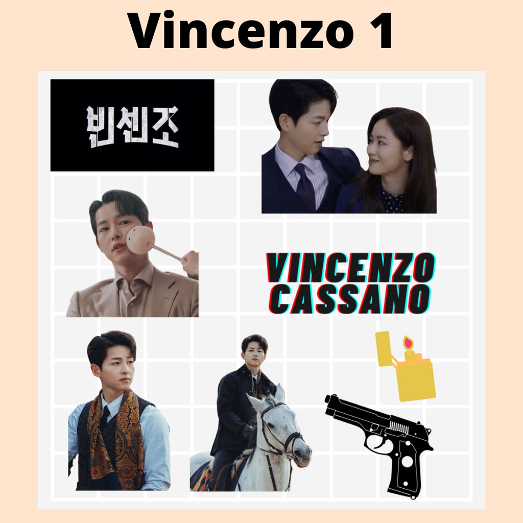 Sticker Pack Drama Korea VINCENZO Song Joong Ki Sticker Aesthetic Murah