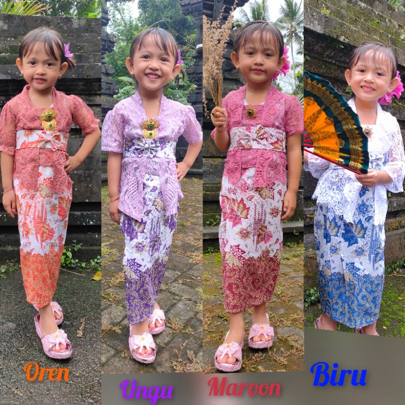 Set Kebaya Kamen Obi anak/pakaian adat bali anak