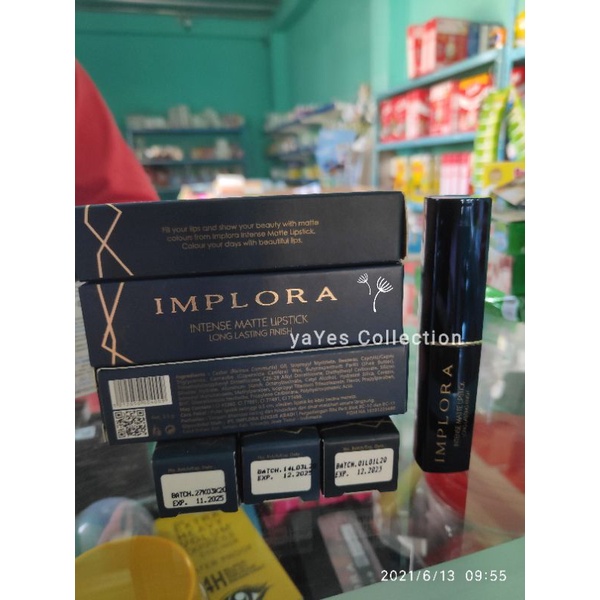 Implora Matte Lipstick 01 02 03 04 05 06 Lipstik Stik Cery mocha Plum Berry Peach Crush makeup Bibir