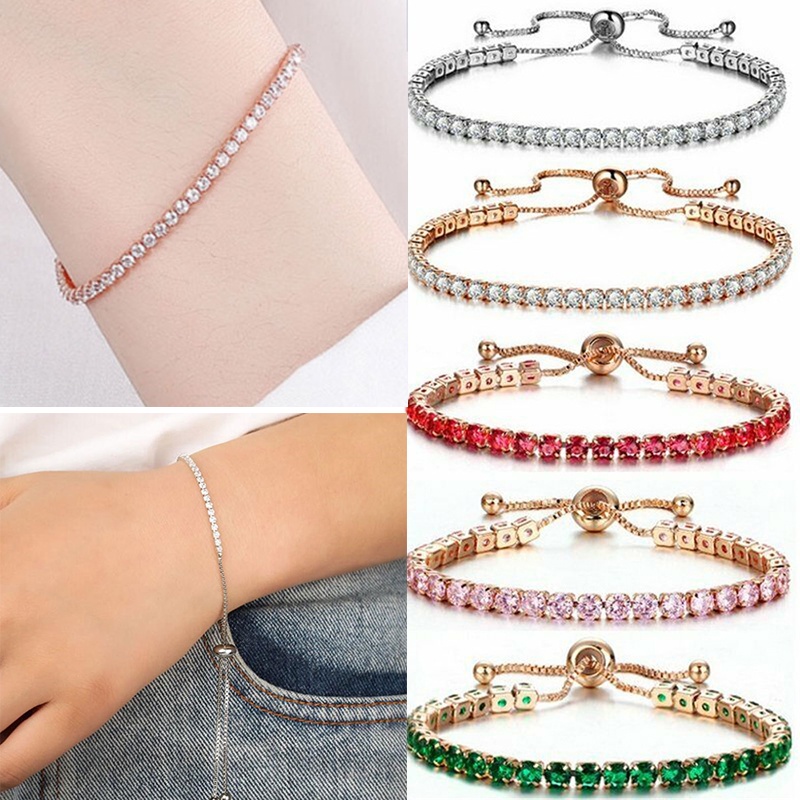 Gelang Serut Titanium Lapis emas permata Rantai Fashion Korea Disesuaikan Gelang Aksesoris Wanita ANTOP