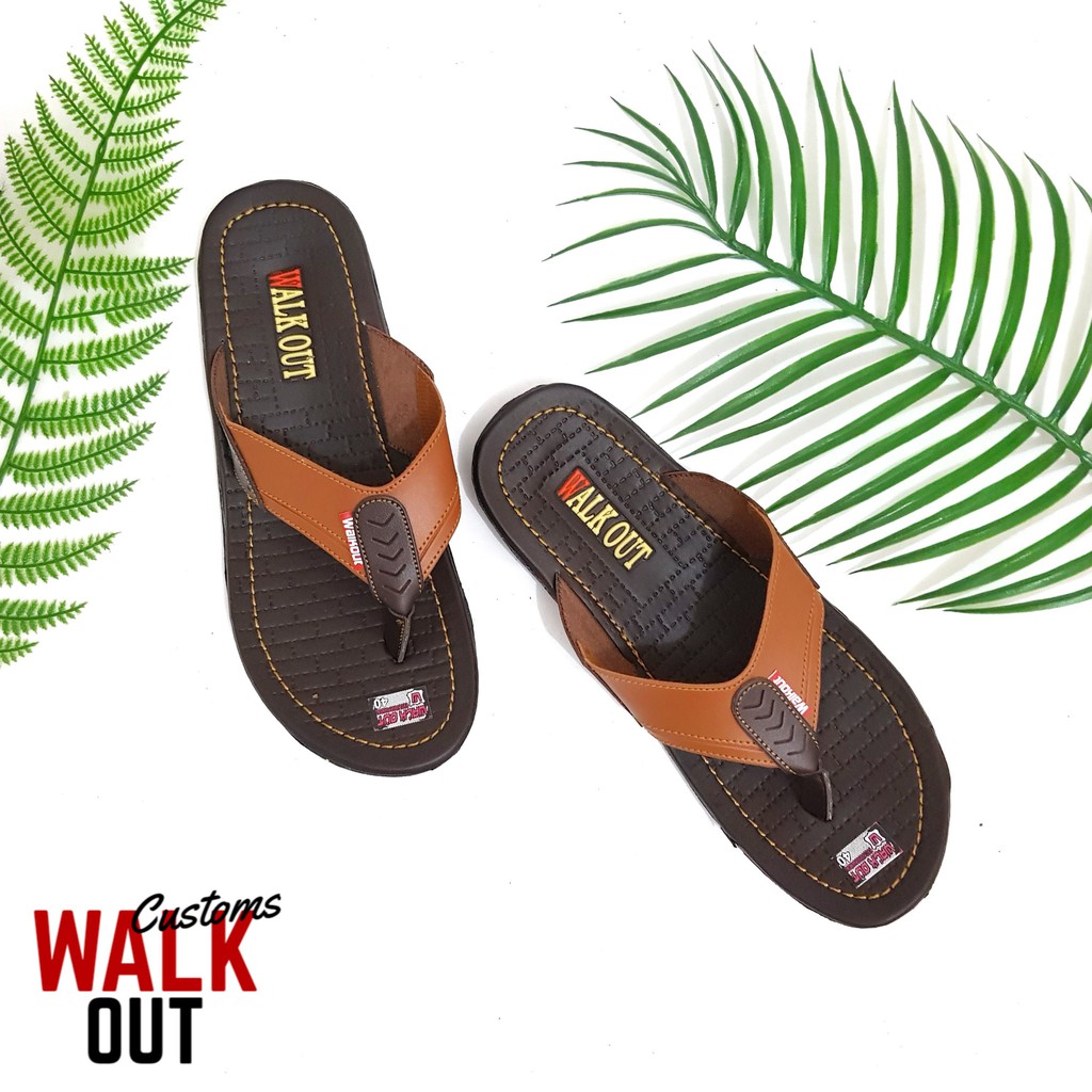 WALKOUT AZIEL Sandal Jepit Pria Kasual Kulit PU Sintetis / Sandal Laki Murah