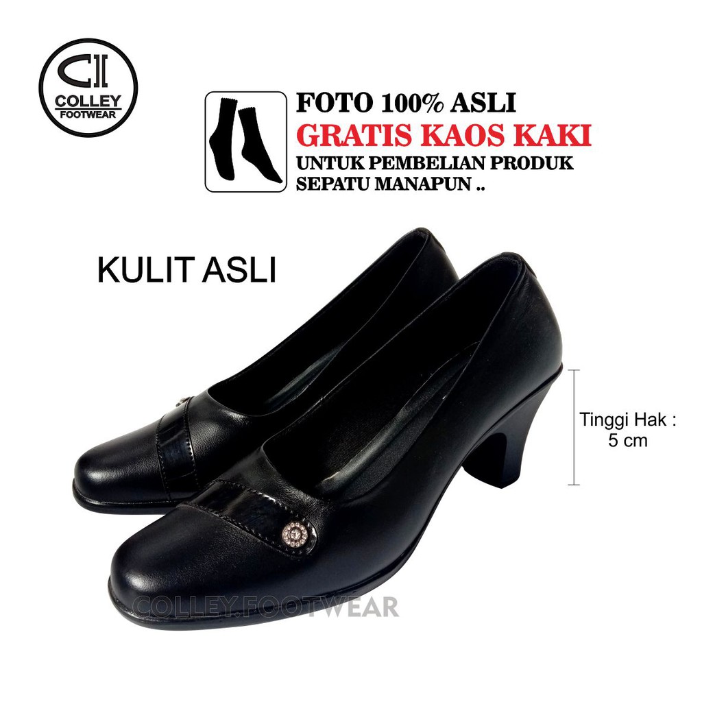 COD - Sepatu Pantofel Wanita 100% Kulit Asli / Formal / Kerja Kantor / CLY-PTL-013