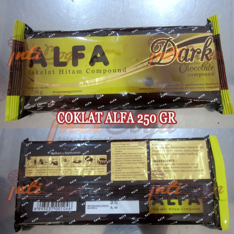 

2Xbtygneal Sakha Snack ) Coklat Alfa 250Gr - Cokelat Alfa - Dark Chocolate Compound 250 Gr