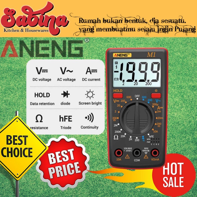 Digital Multimeter Multitester AC DC Voltage Resistance Tester LCD M1