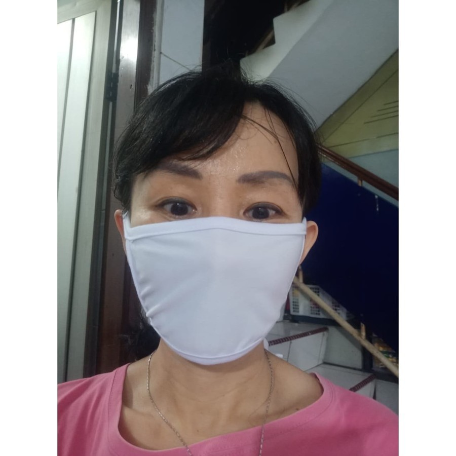 Masker Kain Putih Polos Anti Debu Polusi