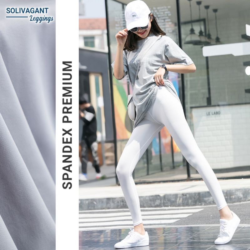 Legging Putih Panjang Bahan Spandex Premium L~3XL