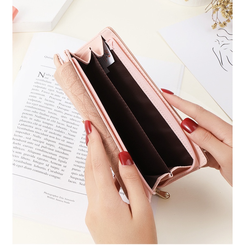 DOMPET PANJANG WANITA PESTA KULIT PREMIUM MAGNA RESLETING KARTU IMPORT FASHION KOREA BATAM BRANDED