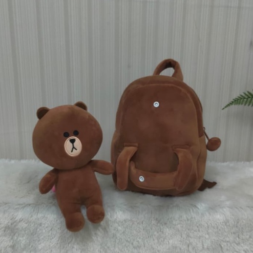 Tas RAnsel Boneka Bebek Brown Conny/Backpack/Tas Boneka Bisa Lepas