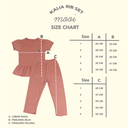 Mooi Setelan Kalia Rib Set - Setelan Anak