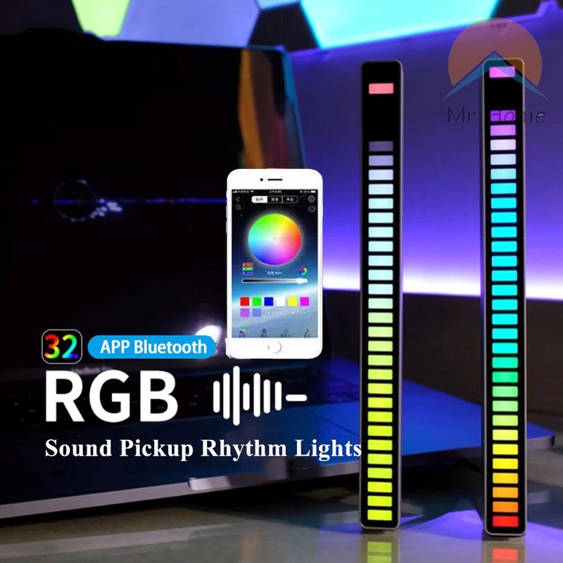 Lampu Hias Sensor Ritme Suara / Equalizer LED RGB - Bar Strip Spectrum Audio Visualizer Indicator Music / Lamp Atmosphere Colorful Light Sound Control / Lampu Sound System Speaker