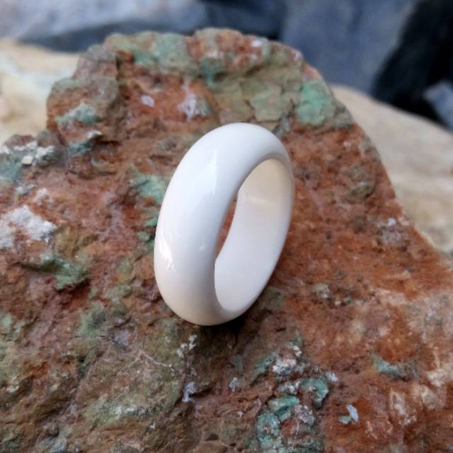 Ring Cincin Natural Giok Salju Aceh Model Oval Super Quality