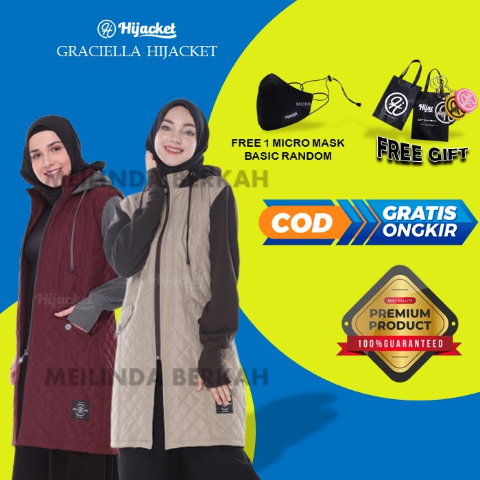 HIJACKET GRACIELLA - HIJAKET ORIGINAL JAKET HOODIE ANTI AIR JAKET HIJABERS HOODIE WANITA / JAKET WAN