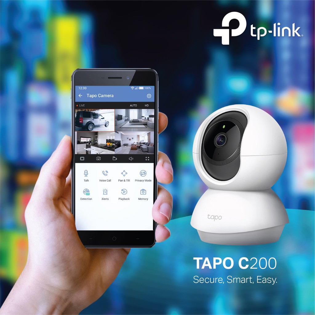 IP Camera TP-Link Pan tilt Home Security Wi-fi 1080p Tapo C200 - CCTV Wifi wireless