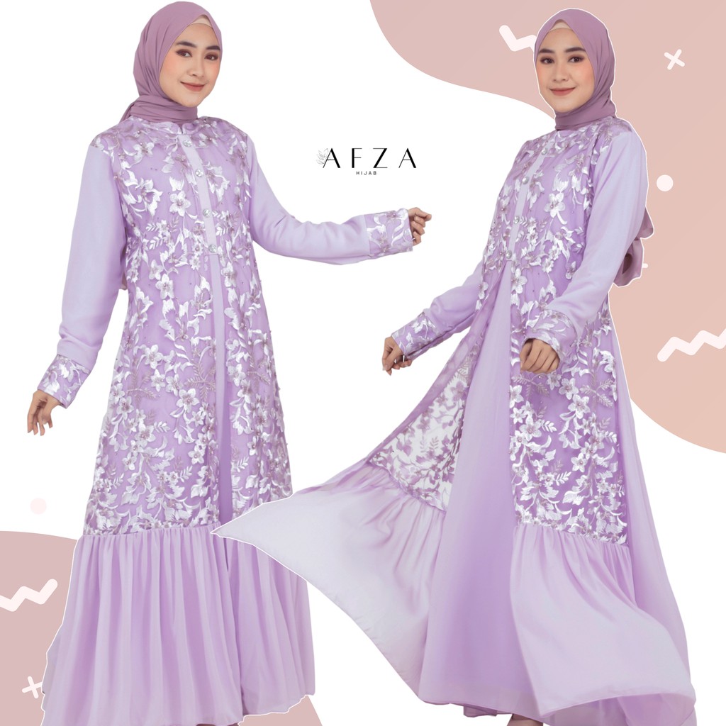 Gamis brokat terbaru baju pesta wanita muslim dress ...