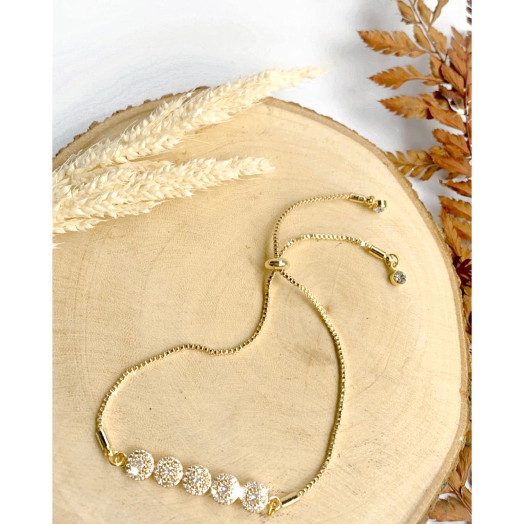 Gelang Gold Serut Turki Perempuan Turkce Zirkon Crystal Murah  Anti Karat Asli Elegan Original