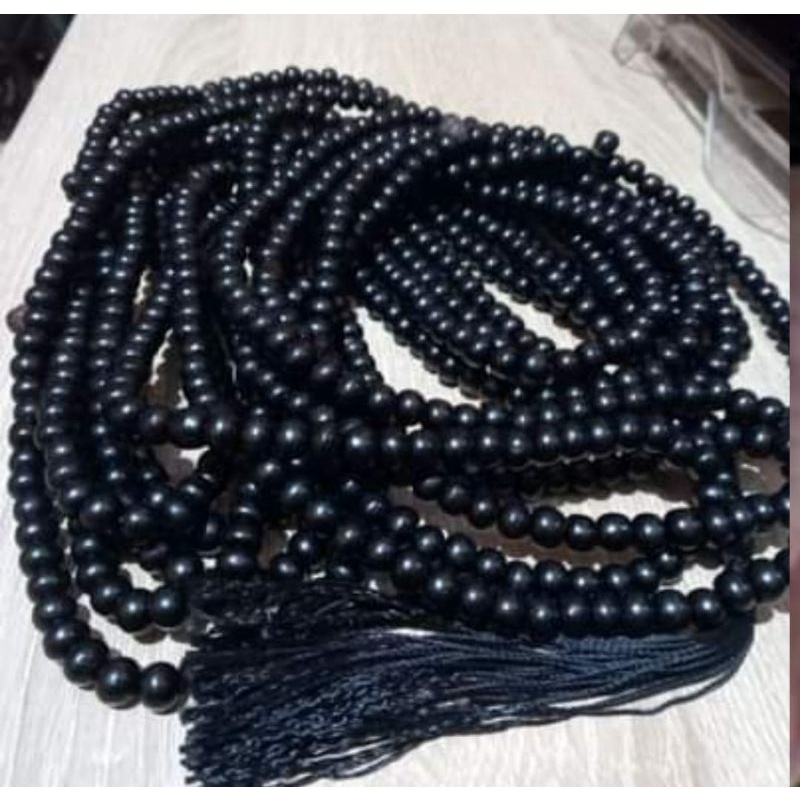 Jual Tasbih Kayu Walikukun Antigores Butir Hitam Tasbih Kayu