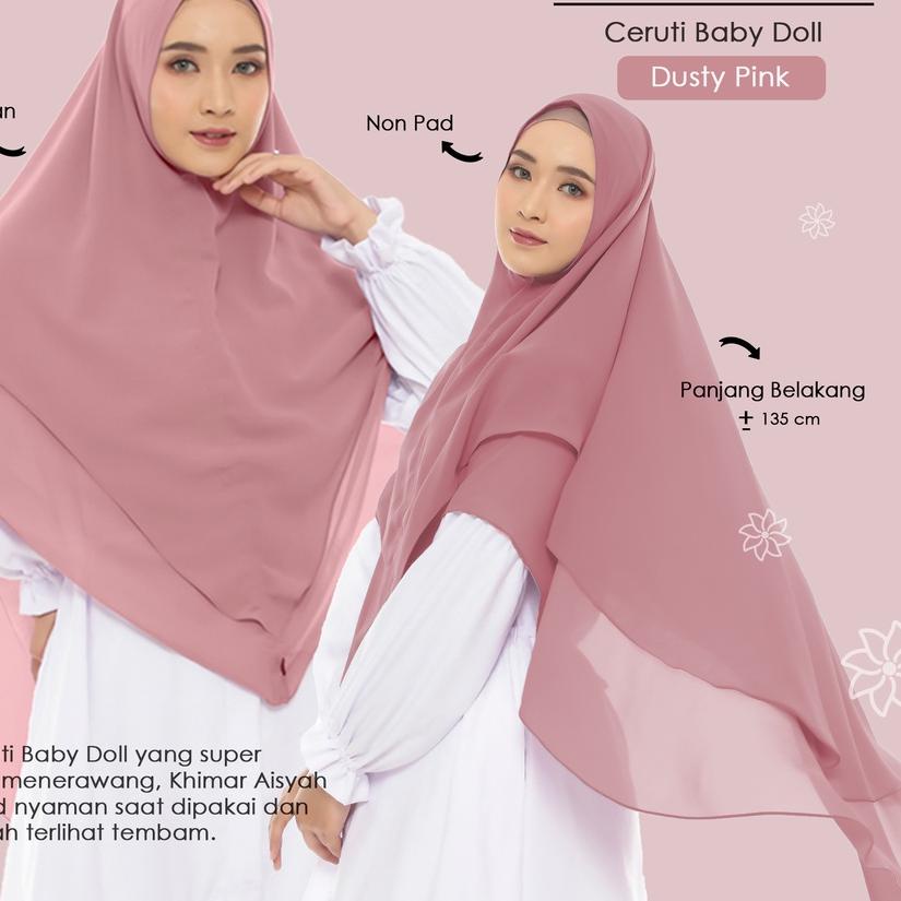 JILBAB HIJAB KHIMAR NONPAD AISYAH SYARI CERUTY TERPOPULER 2 LAYER PINGUIN