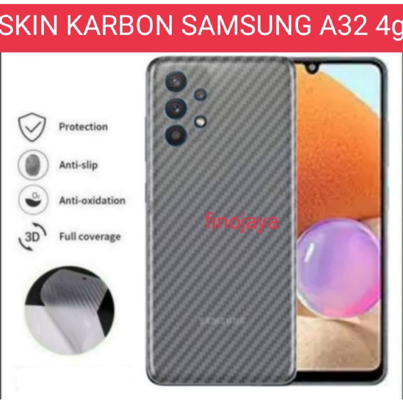 Skin Graskin Carbon Samsung A32 4g Anti Jamur belakang transparan