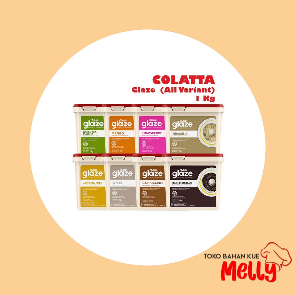 

Colatta glaze 1kg topping donat dark tiramisu strawberry greentea matcha cappucino banana mangga