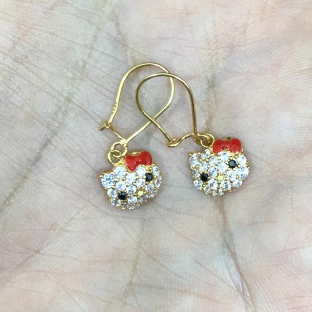 Anting Anak Hello Kitty Emas Kuning 700 Helo Kity Earring Gold