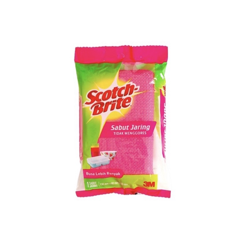 Spons Sabut Jaring Pink SCOTCH BRITE 3M | Anti Gores | Sabut Cuci Piring Gelas