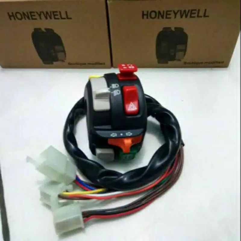 Saklar Set  Saklar Kiri Kanan Honeywell Kanan Domino Thailand Saklar Honeywell (HONEYWELL+SAKLAR TOMBOL MERAH KUNING MAHAL)