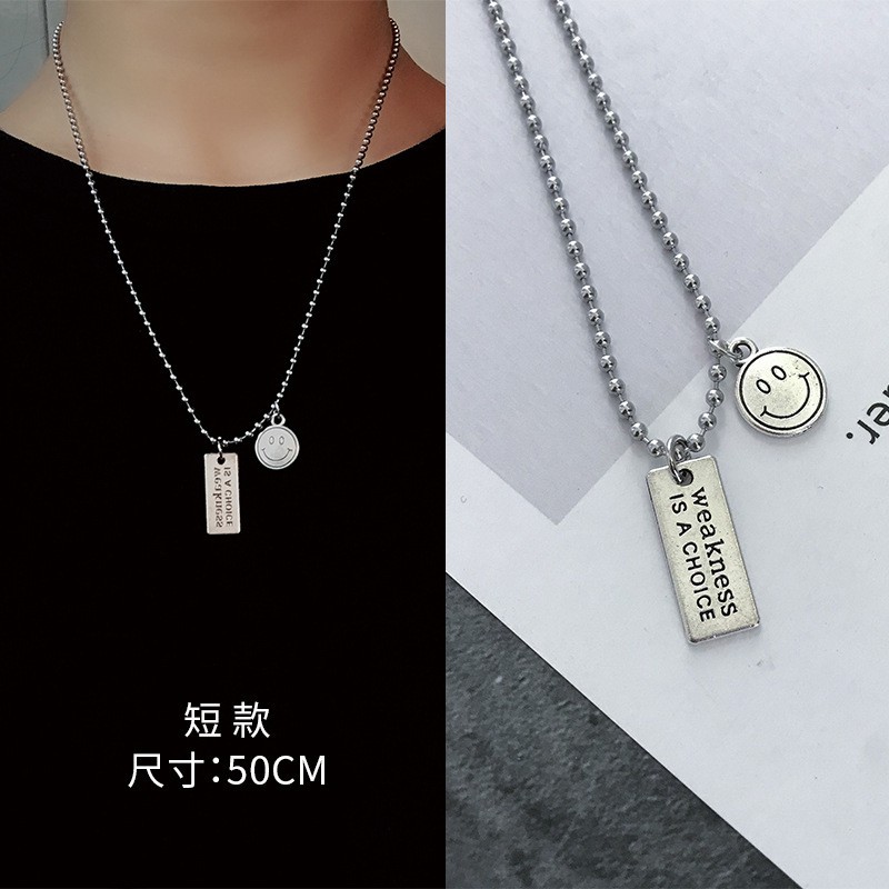 Kalung Liontin Rantai Anti Karat Punk HIPHOP Korea Fashion Women Necklace Alloy Cewek Hip Hop