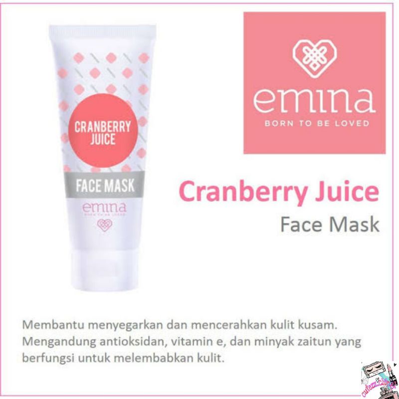 ☃Cutezz_Ching1☃Emina Cranberry Juice Face Mask 60ml