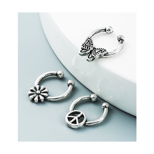 LRC Anting Set Fashion 3-piece Set Flower Butterfly 3-piece W74296