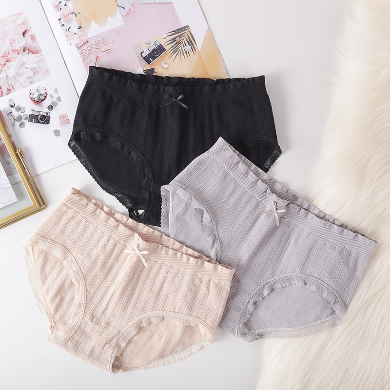 BEE - Celana Dalam Wanita Elastis Bahan Import Mid Waist Cd Undies 6350 TM